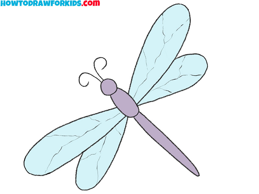 how to draw a cute dragonfly