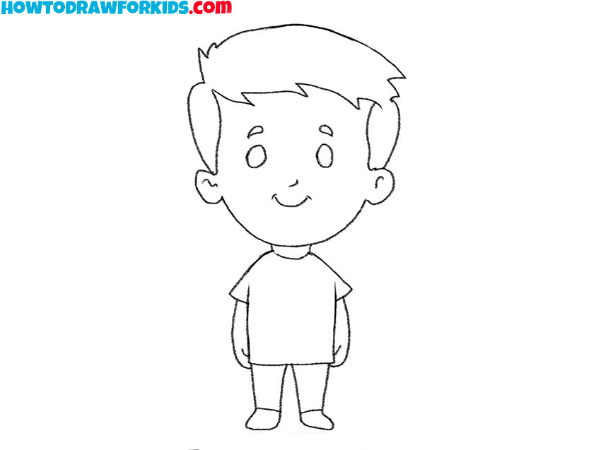 kid cartoon drawing step by step