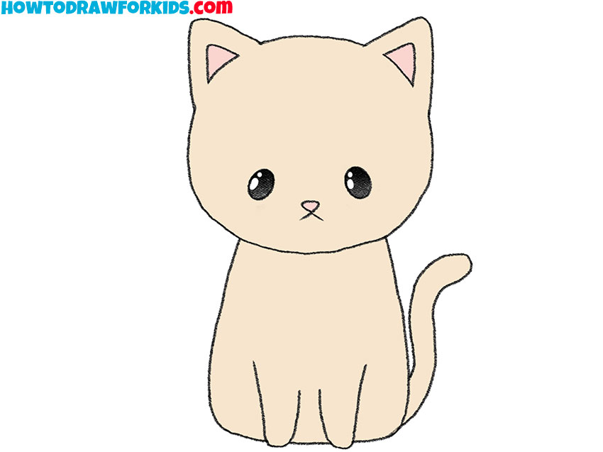 how to draw a cute kitten for beginners