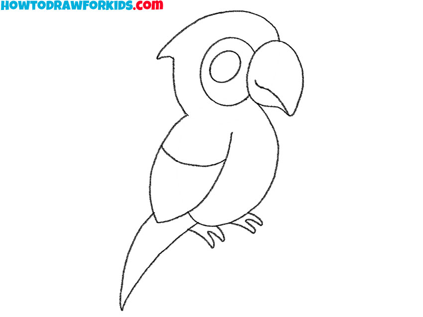 how to draw a cute macaw