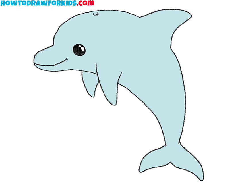 Trace and color for kids dolphin Royalty Free Vector Image