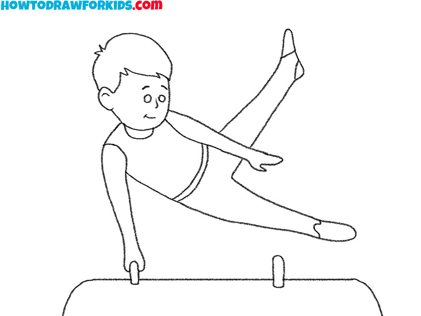 how to draw a gymnast realistic