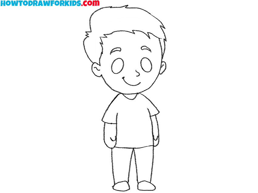 how to draw a little boy for beginners