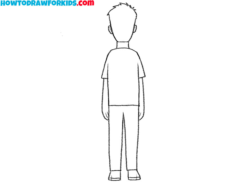 how to draw a person from the back simple