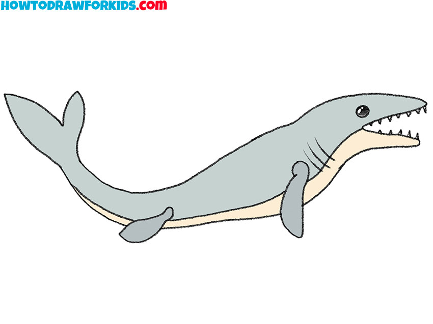 how to draw a realistic mosasaurus