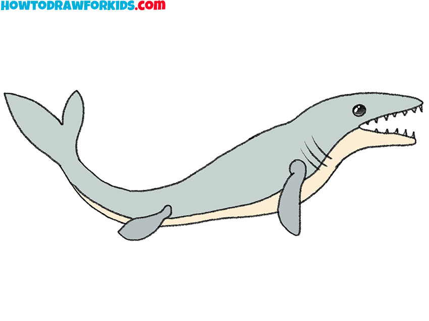 How to Draw a Mosasaurus - Easy Drawing Tutorial For Kids