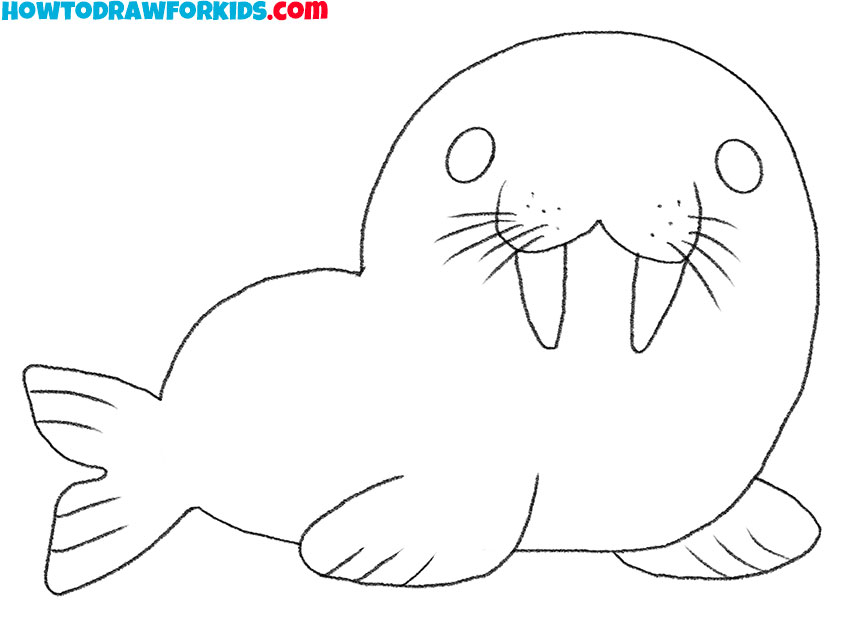 how to draw a simple sea lion