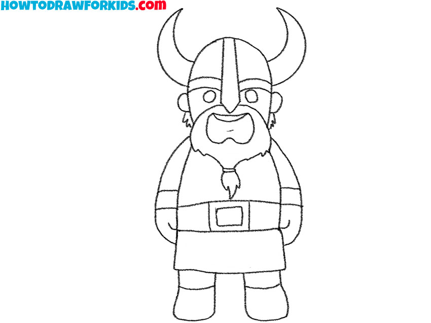 how to draw a viking for kids