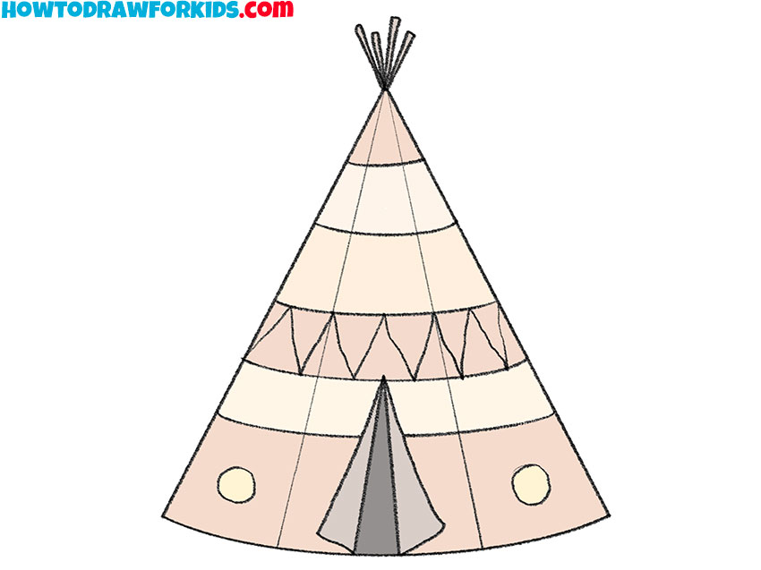 how to draw a wigwam for beginners