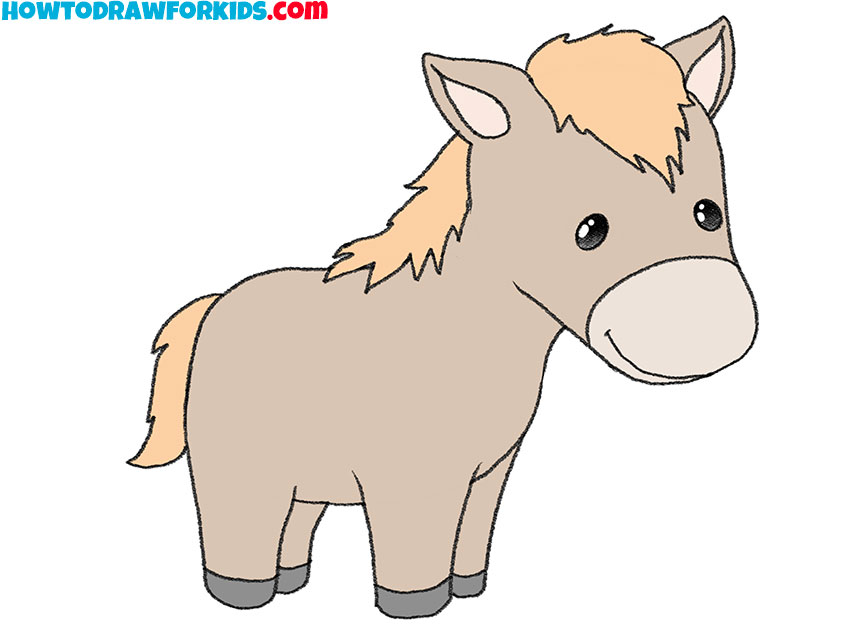 Drawing Lesson For Beginner Artists  Simple Cartoon Horse Drawing HD Png  Download  678x6005639233  PngFind