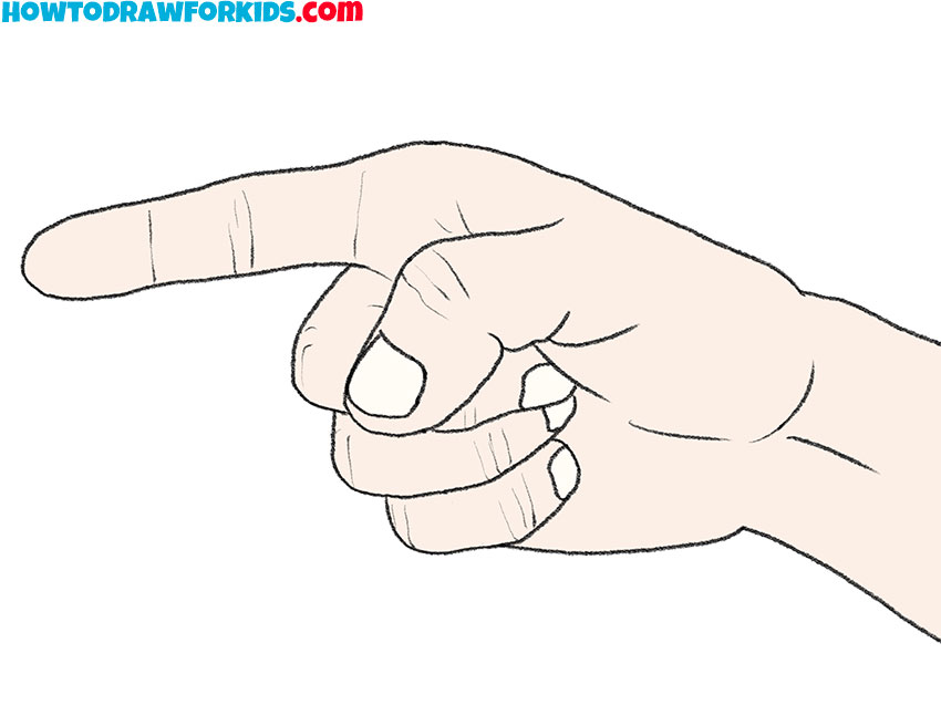 cartoon pointing finger drawing