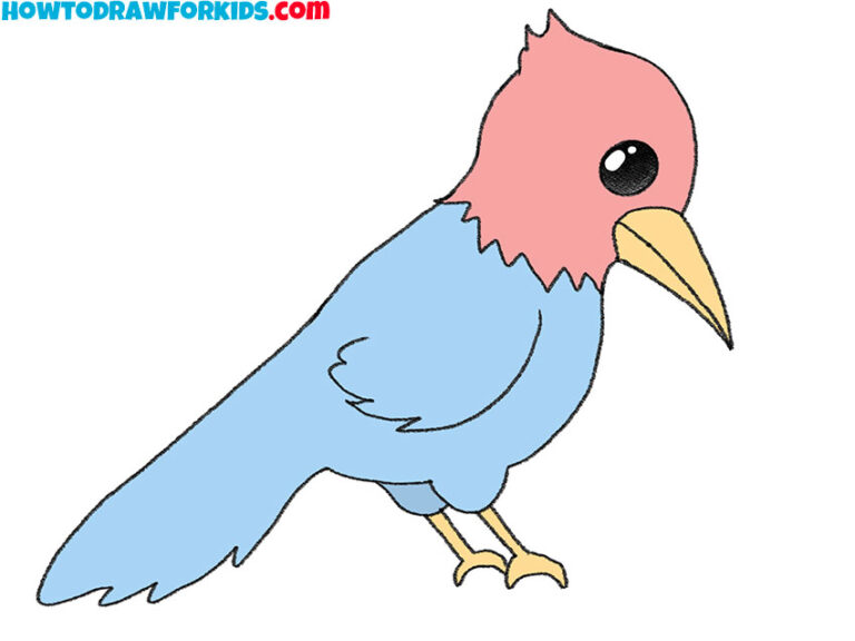 How to Draw a Woodpecker - Easy Drawing Tutorial For Kids