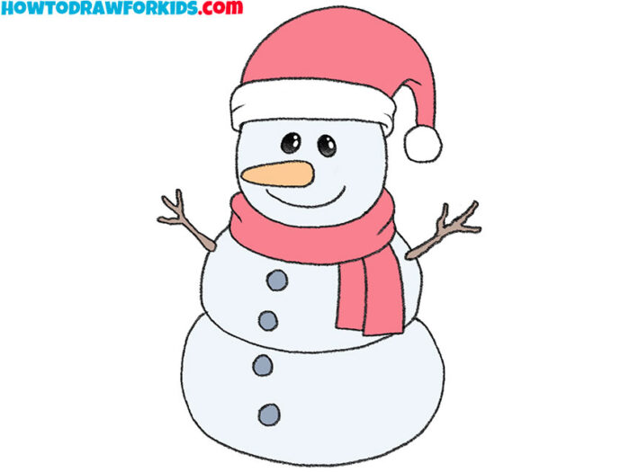 How to Draw an Easy Snowman Easy Drawing Tutorial For Kids