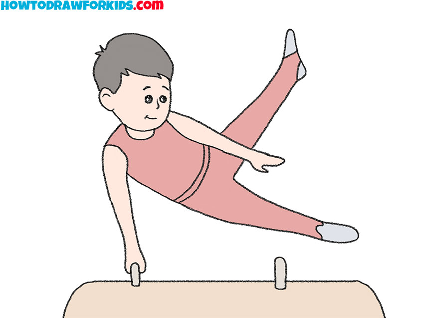 how to draw a gymnast for kids