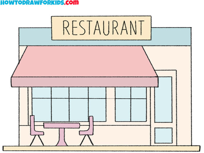 How to Draw a Restaurant Easy Drawing Tutorial For Kids