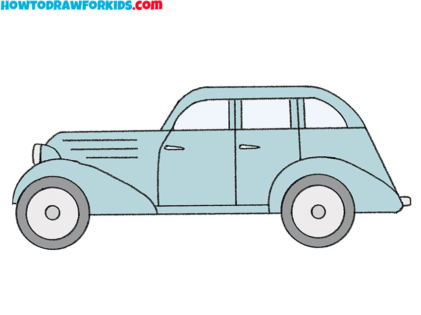 how to draw an old car for beginners