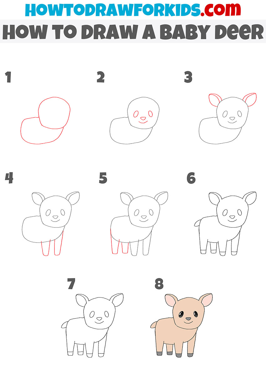 how to draw a baby deer step by step
