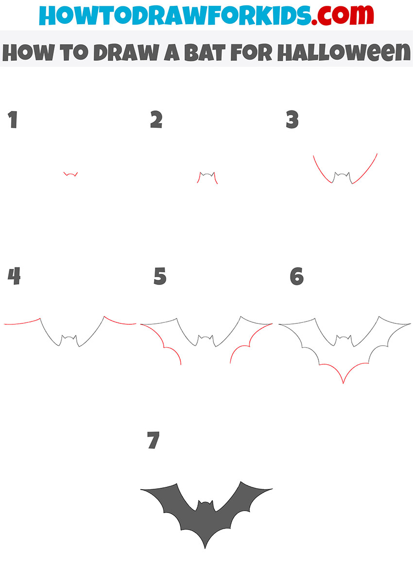 how to draw a bat for halloween step by step