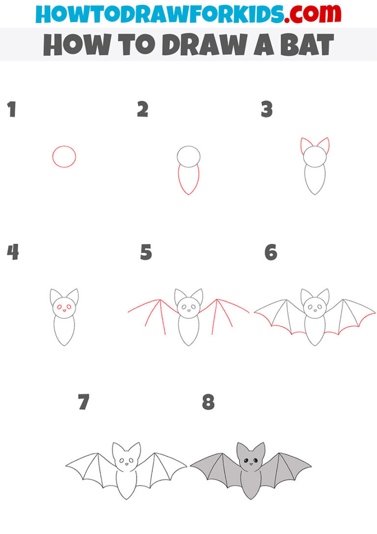 How to Draw a Bat - Easy Drawing Tutorial For Kids