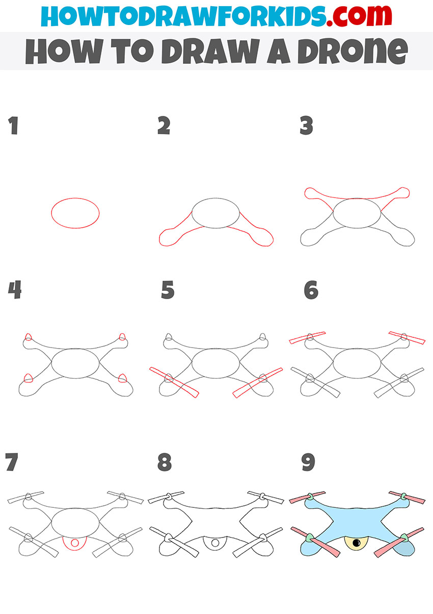 how to draw a drone step by step