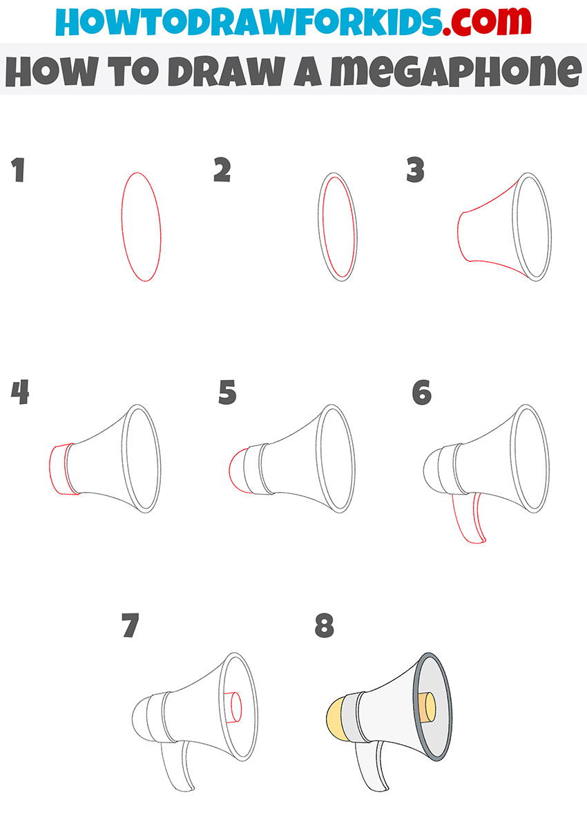 how to draw a megaphone step by step
