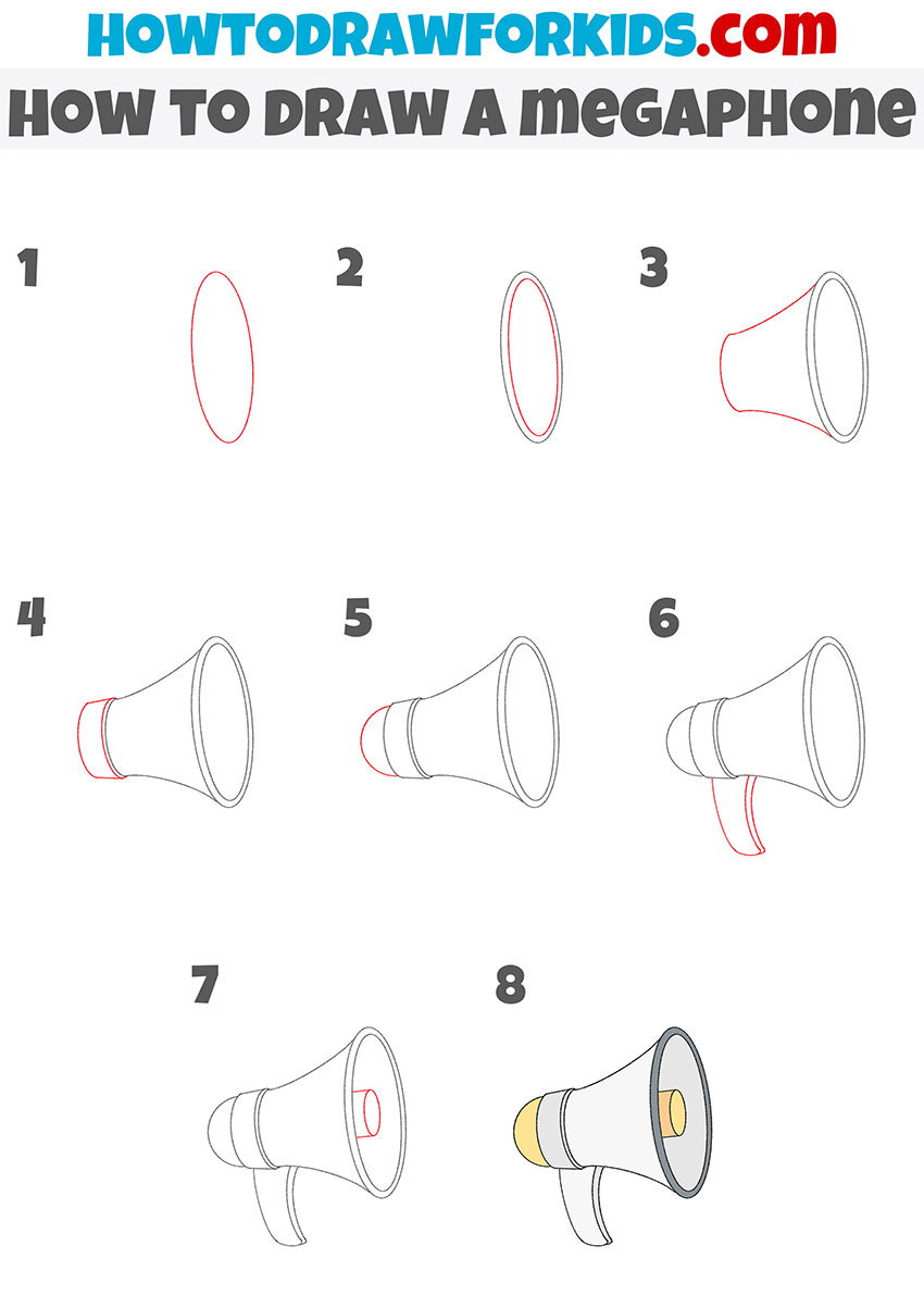 How to Draw a Megaphone Step by Step Easy Drawing Tutorial