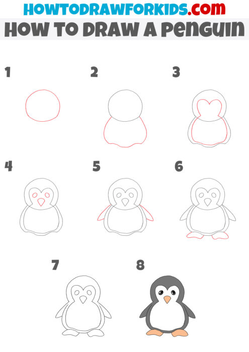 How to Draw a Penguin Easily - Easy Drawing Tutorial For Kids