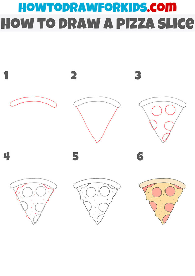 How to Draw a Pizza Slice - Easy Drawing Tutorial For Kids