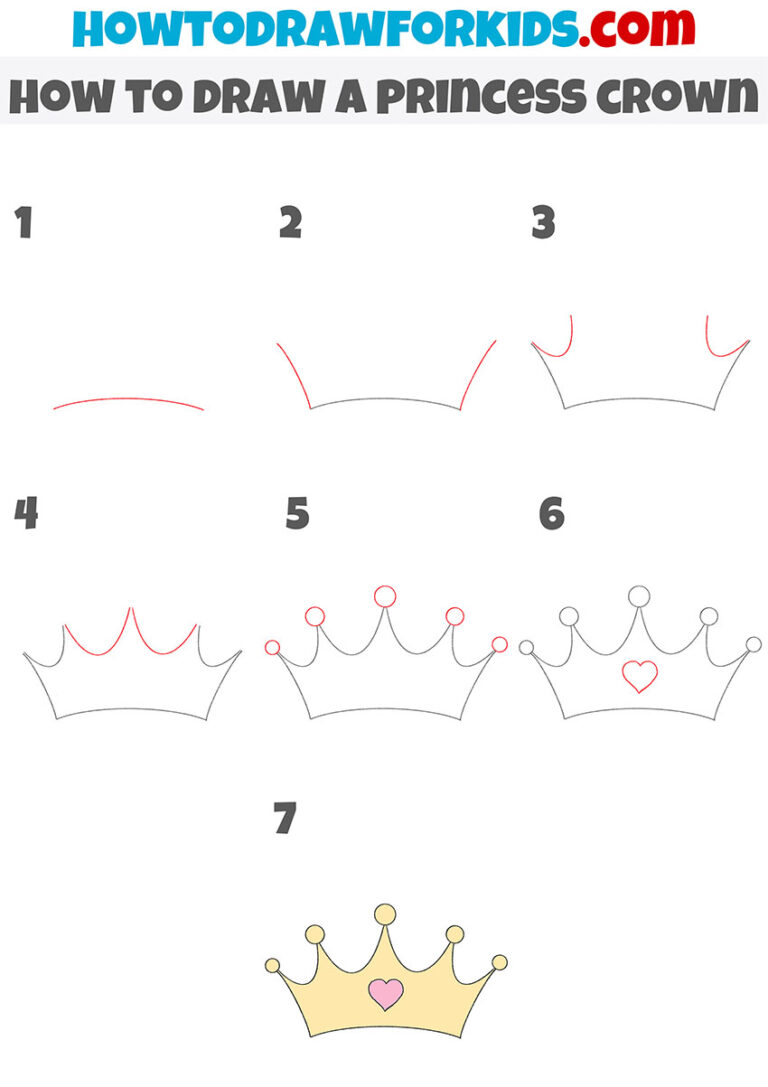 How to Draw a Princess Crown - Easy Drawing Tutorial For Kids