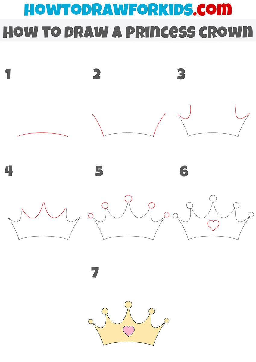 how to draw a princess crown step by step
