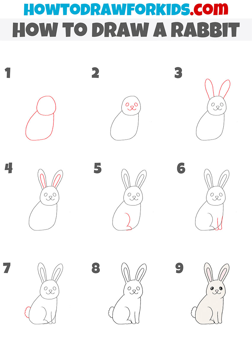 how to draw a rabbit step by step