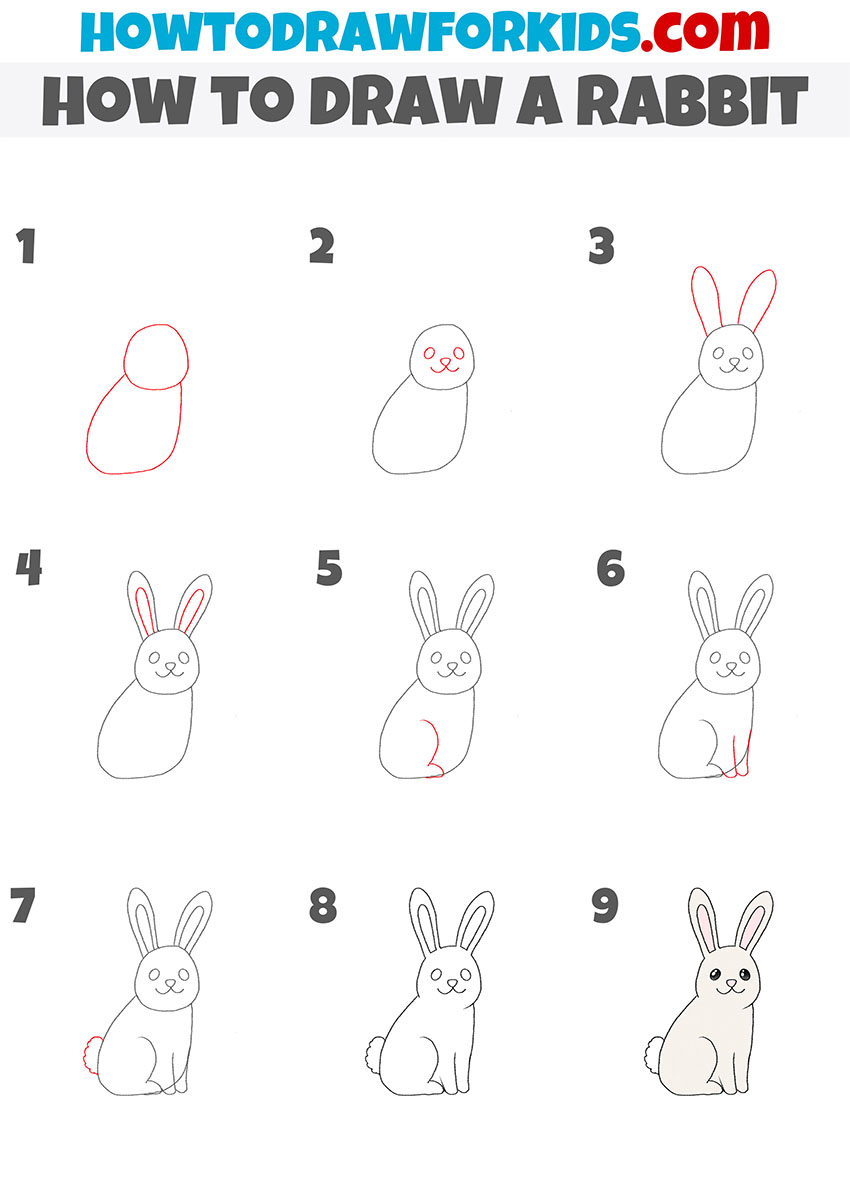 How to Draw a Rabbit Step by Step - Drawing Tutorial For Kids