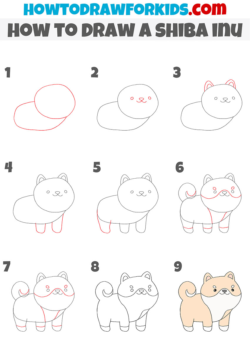 how to draw a shiba inu step-by-step