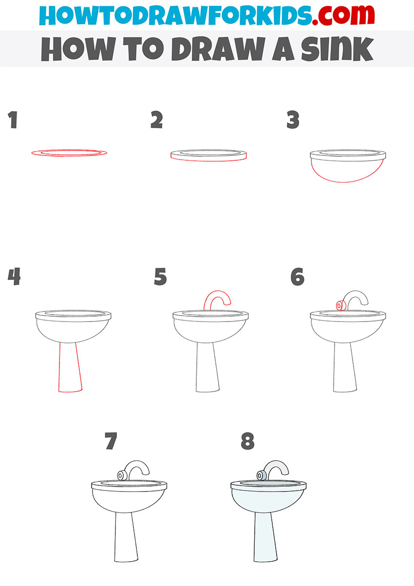 How to Draw a Sink Easy Drawing Tutorial For Kids