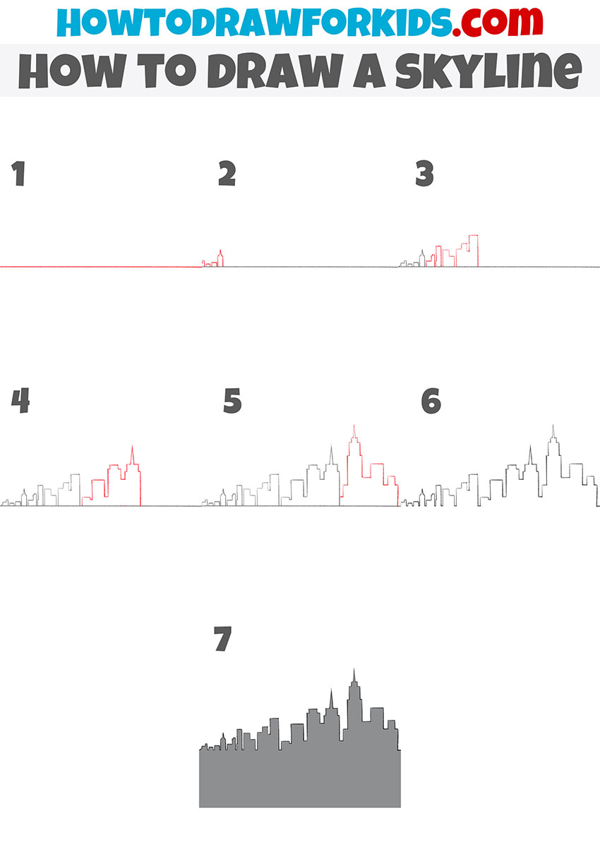 how to draw a skyline step by step