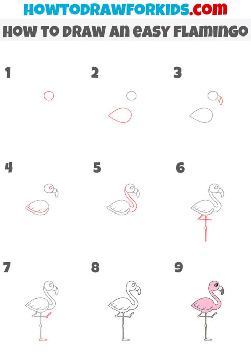 How to Draw an Easy Flamingo - Easy Drawing Tutorial For Kids
