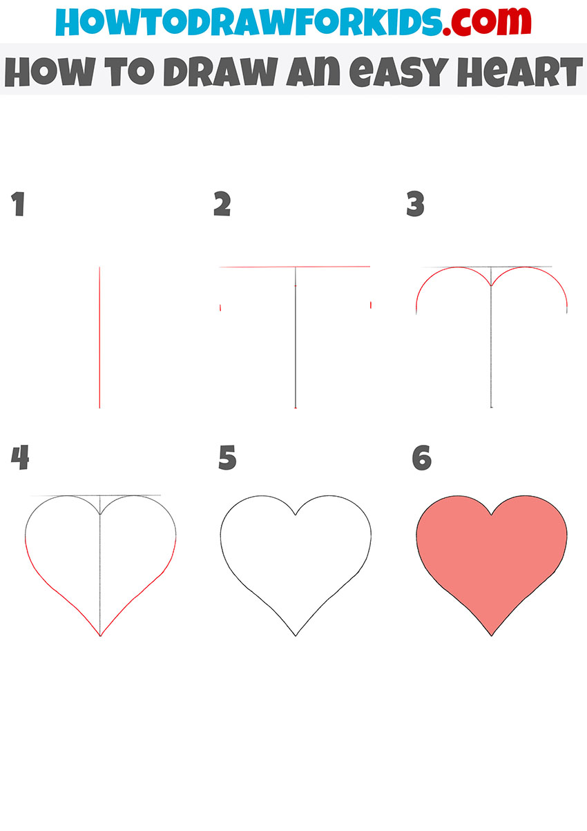 how to draw an easy heart step-by-step