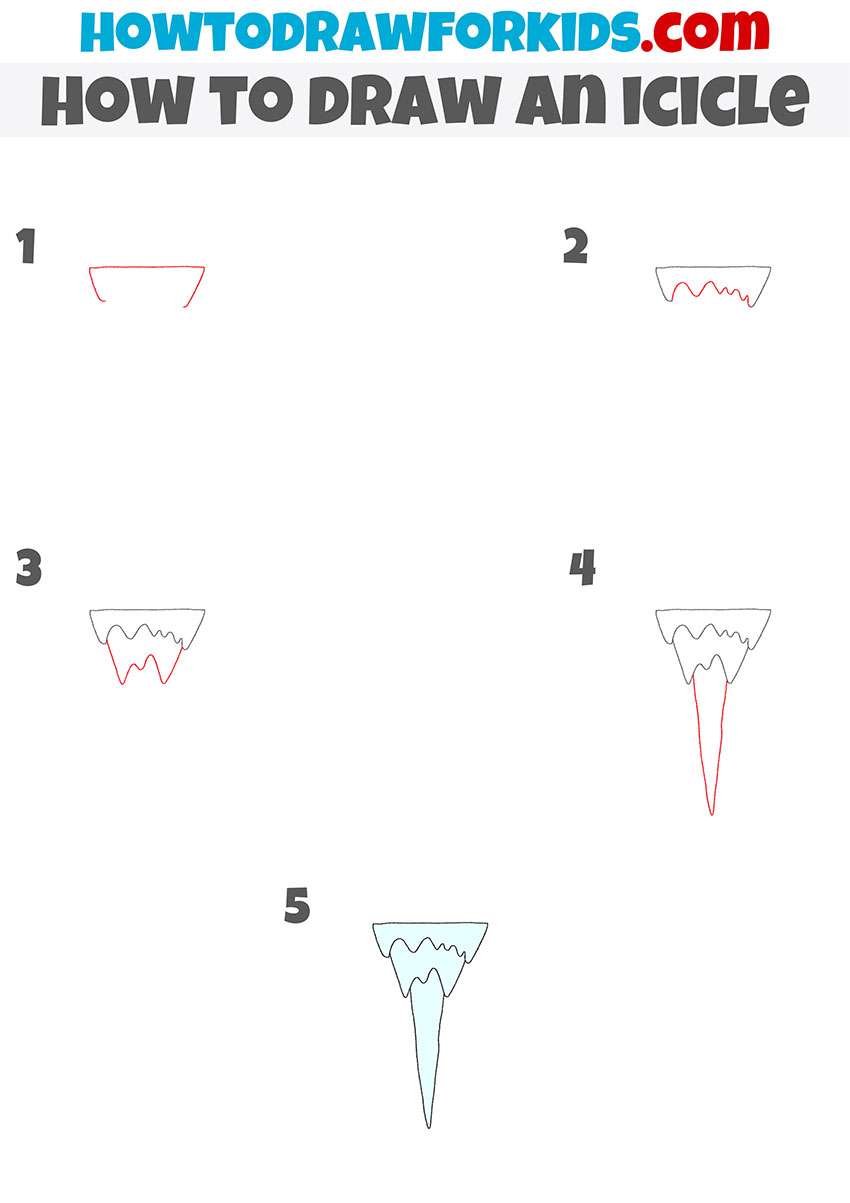 how to draw an icicle step by step