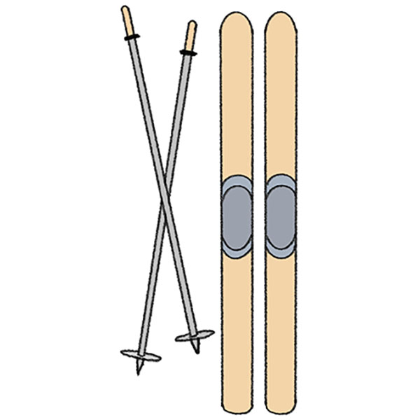 How to Draw Skis