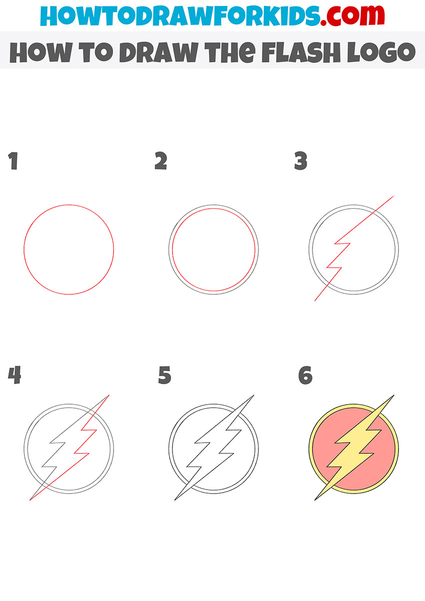 How to Draw the Flash Logo Easy Drawing Tutorial For Kids