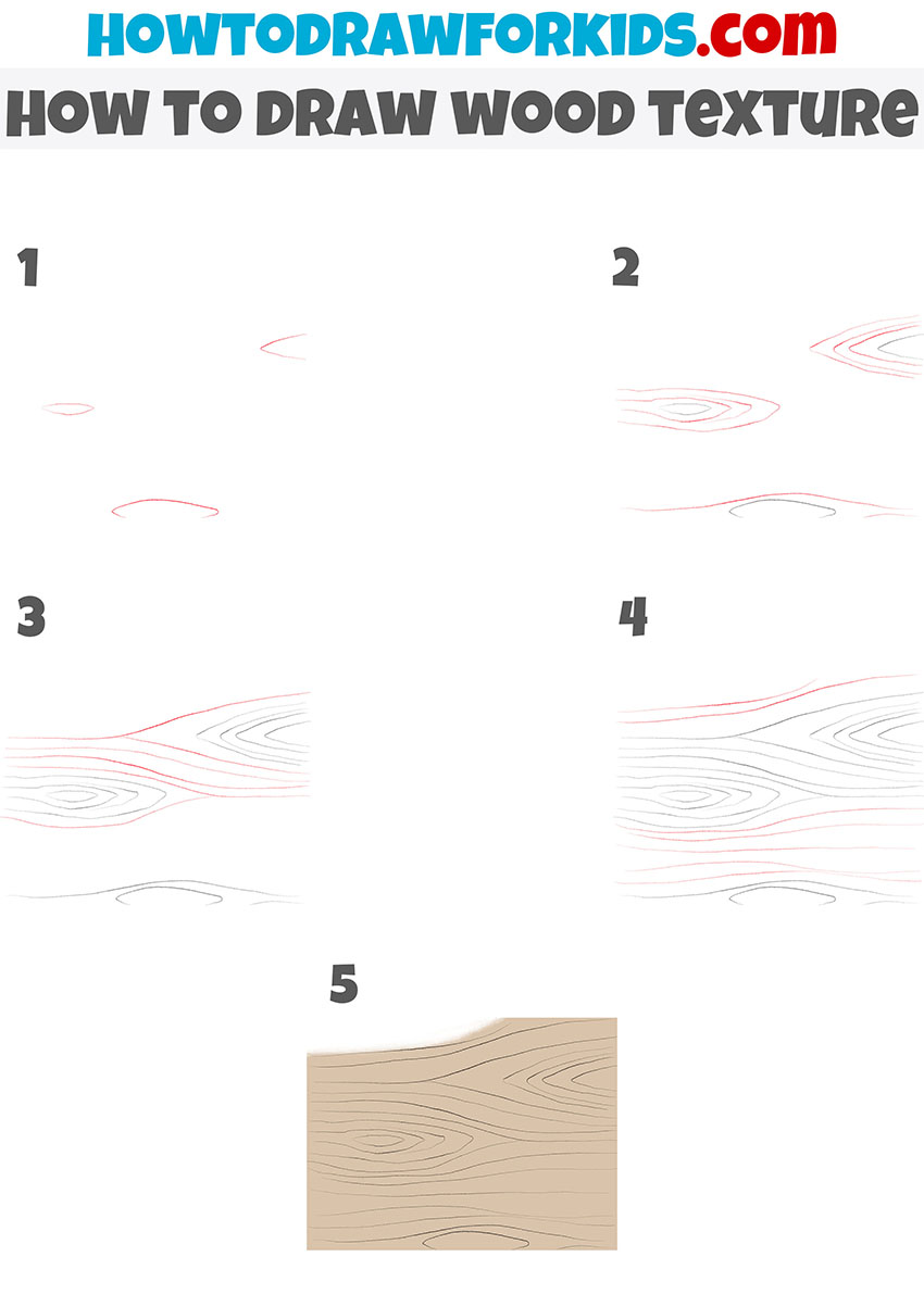 how to draw wood texture step by step