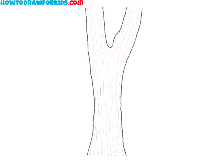how to draw a tree trunk for beginners