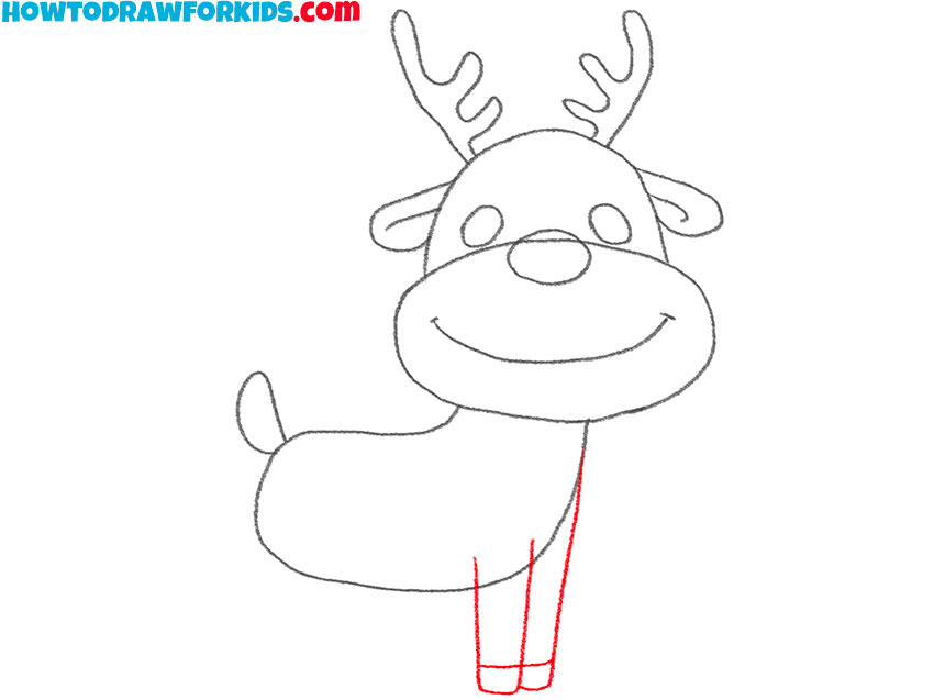 how to draw a reindeer cute and easy