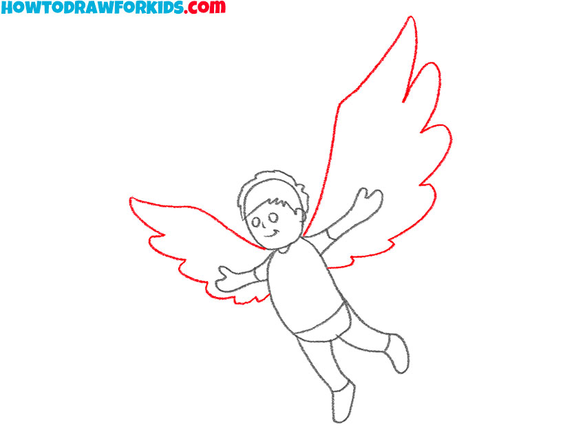 simple person with wings drawing