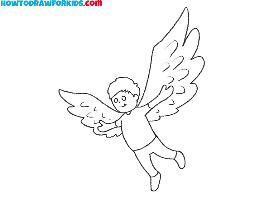 cute person with wings drawing