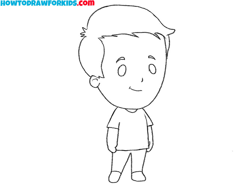 how to draw a boy easily
