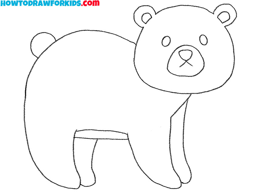 how to draw a cute bear easy