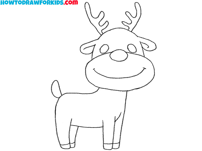 how to draw a reindeer cartoon