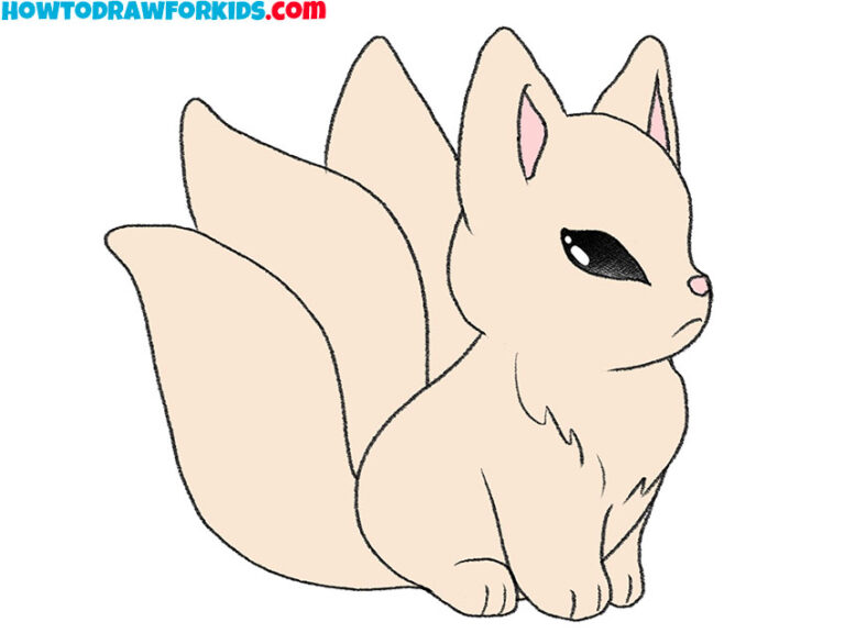 How to Draw a Kitsune Easy Drawing Tutorial For Kids