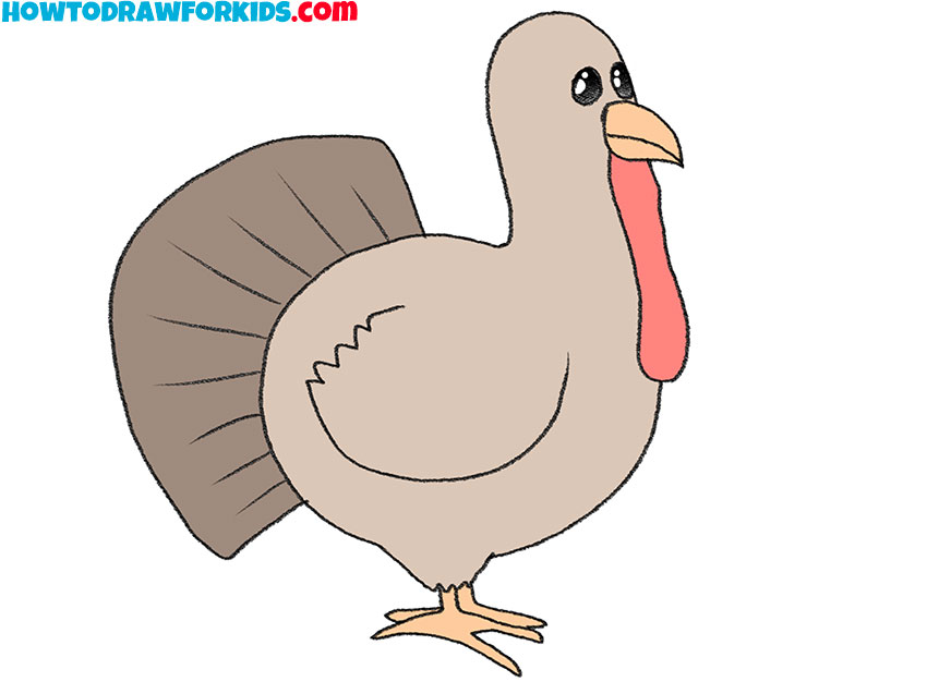 how to draw a realistic turkey step by step